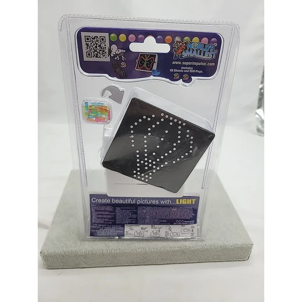 World's Smallest LITE BRITE Art Toy Miniature Light Bright Pegs Hasbro New